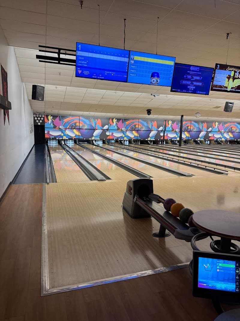 Interior view of Hi Joy Bowl bowling alley