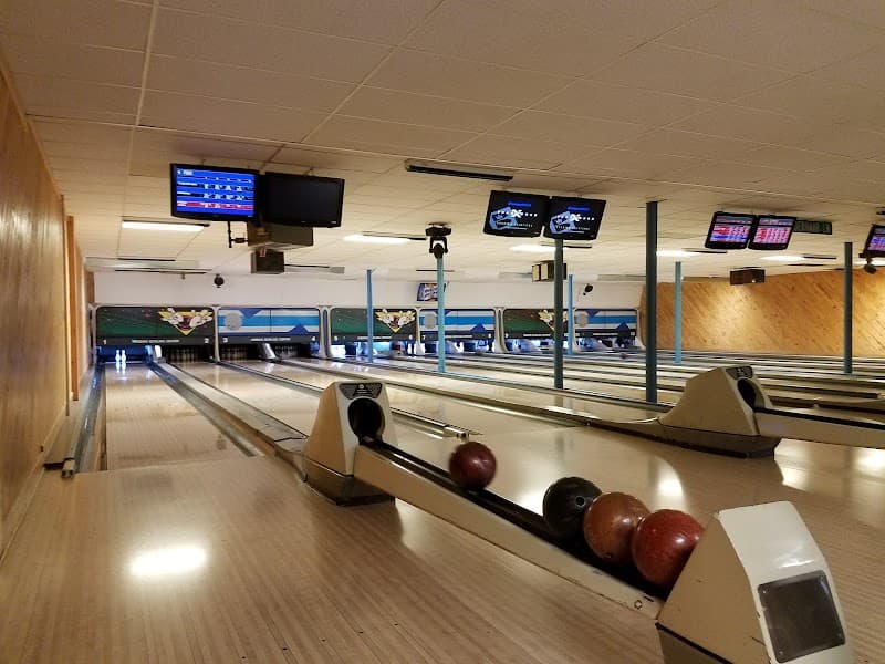 Interior view of Hibbing Bowling Center bowling alley
