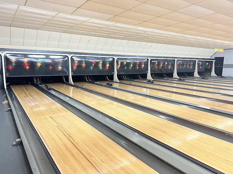 Interior view of Hillcrest Lanes bowling alley