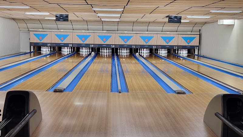 Interior view of Holiday Bowl bowling alley