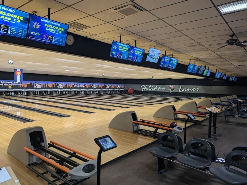 Interior view of Holiday Bowling & Billiards bowling alley