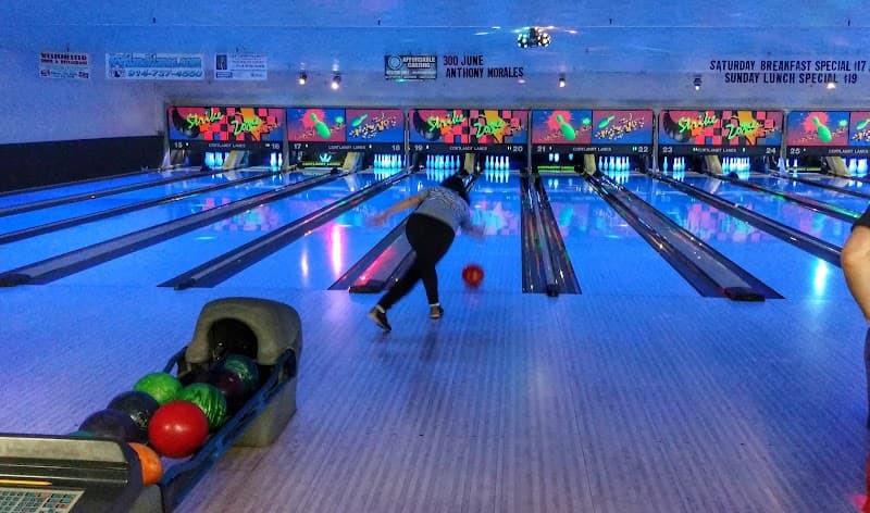 Interior view of Hudson Lanes and Games bowling alley