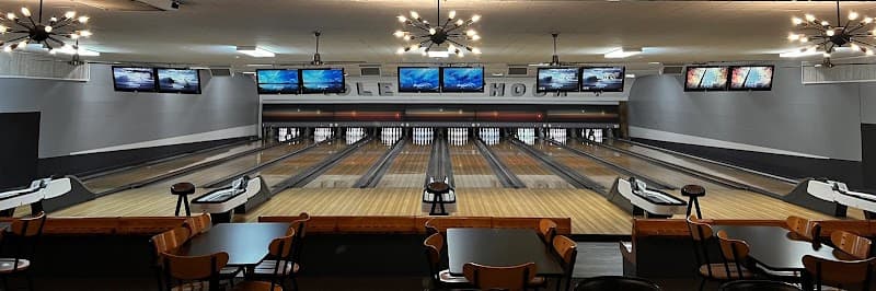Interior view of Idle Hour Lanes bowling alley