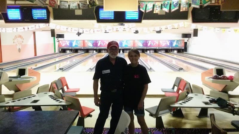 Interior view of J D Lanes bowling alley