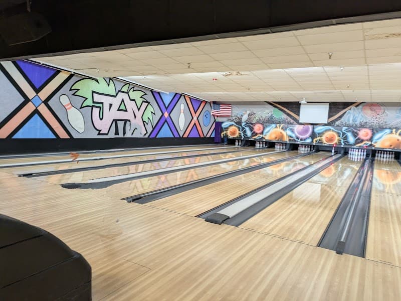 Interior view of Jax Lanes Bowling Center bowling alley