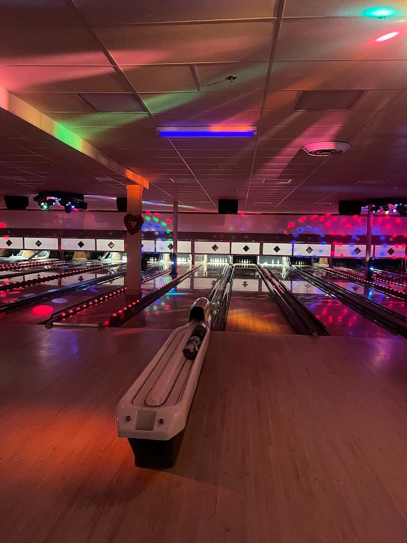Interior view of Johnson's Duckpin Lanes bowling alley