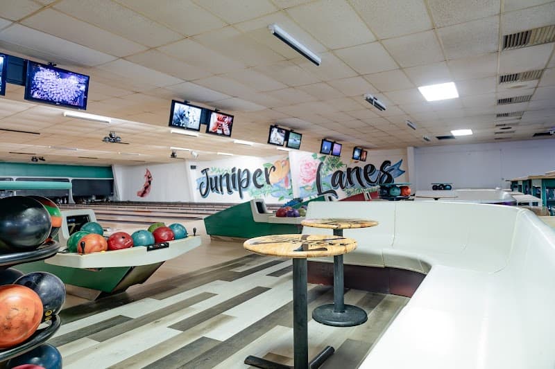 Interior view of Juniper Lanes bowling alley