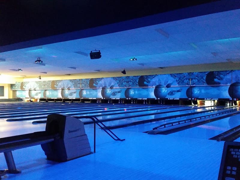 Interior view of K-Bay Lanes bowling alley