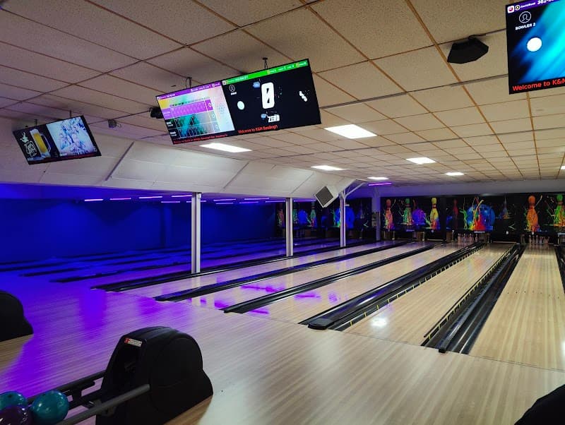 Interior view of K&M Bowling & Family Fun Center bowling alley