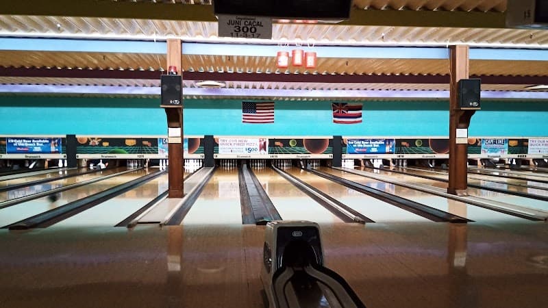 Interior view of Kauai Bowl bowling alley
