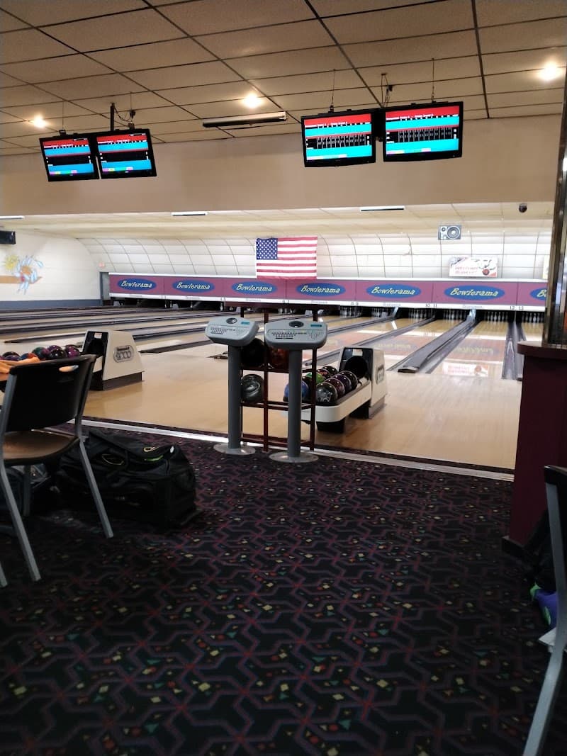 Interior view of Killeen Bowlerama bowling alley