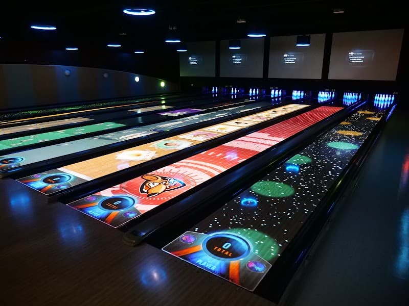 Interior view of KingPins Bowling Center bowling alley