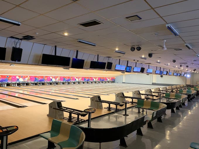 Interior view of King Pings bowling alley