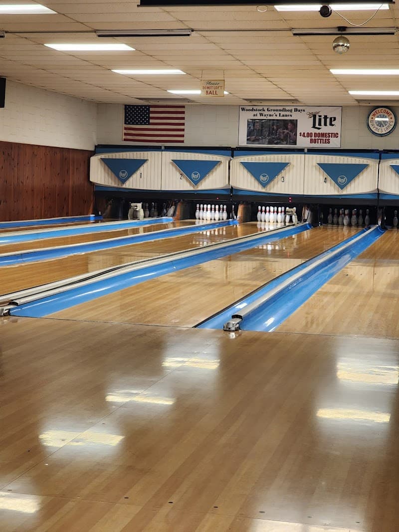 Interior view of Kingston Lanes Bowling and Sports Lounge bowling alley