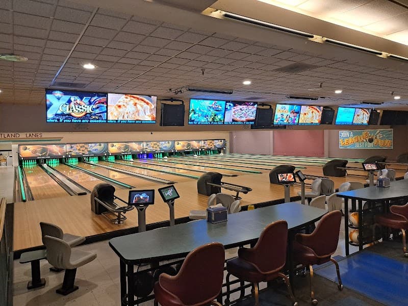 Interior view of Kirtland Lanes Air Force Bowling Center bowling alley