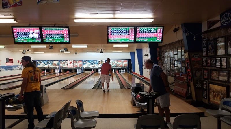 Interior view of Ladd Lanes bowling alley