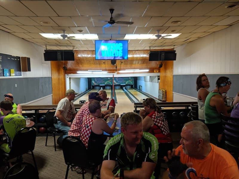 Interior view of Lake Lanes bowling alley