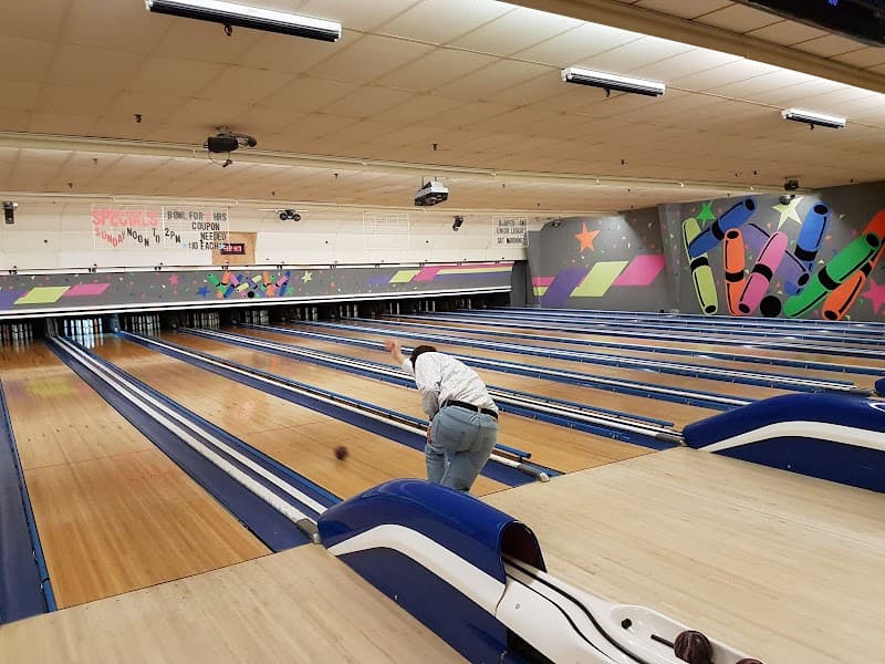 Interior view of Lakeside Lanes bowling alley
