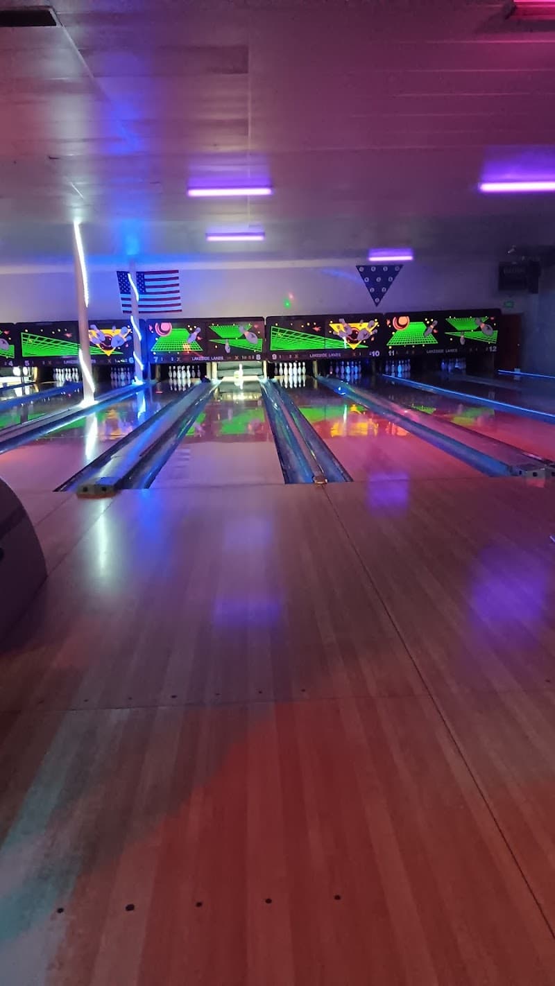 Interior view of Lakeside Lanes bowling alley