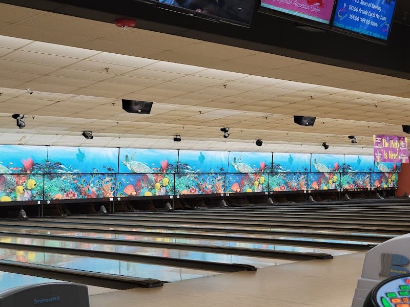 Interior view of Lakeside Recreation Center bowling alley