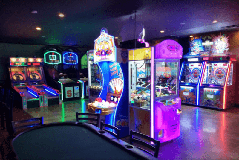 Interior view of Lakeview Lanes bowling alley