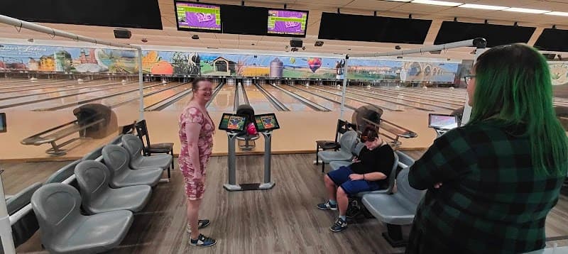 Interior view of Lancaster Bowling Association bowling alley