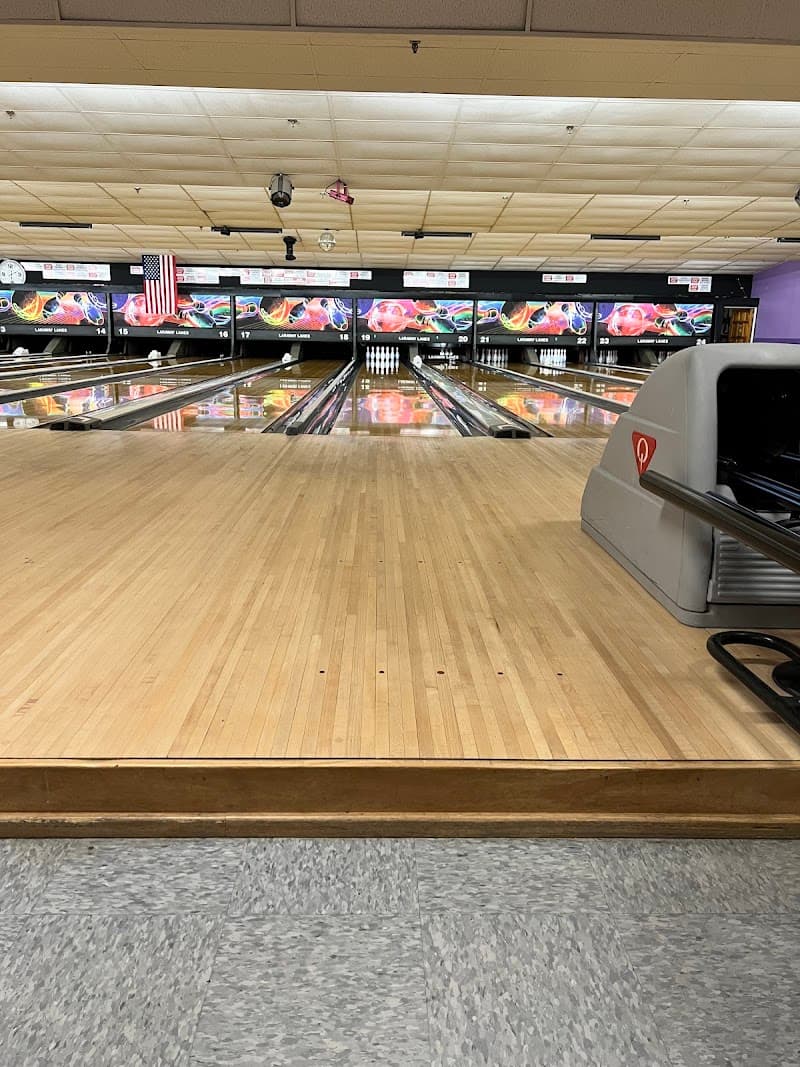 Interior view of Laraway Lanes bowling alley