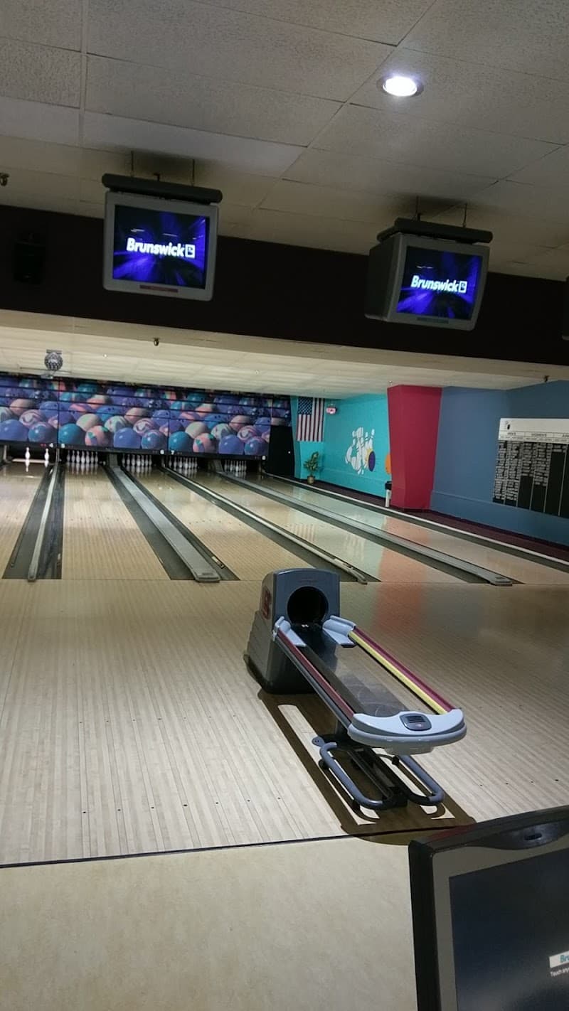 Interior view of Lazy Loon Bowling and Event Center bowling alley