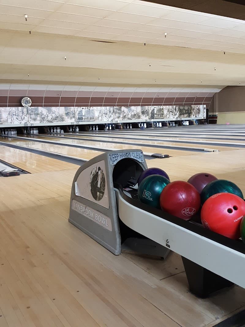Interior view of Linbrook Bowling Center bowling alley