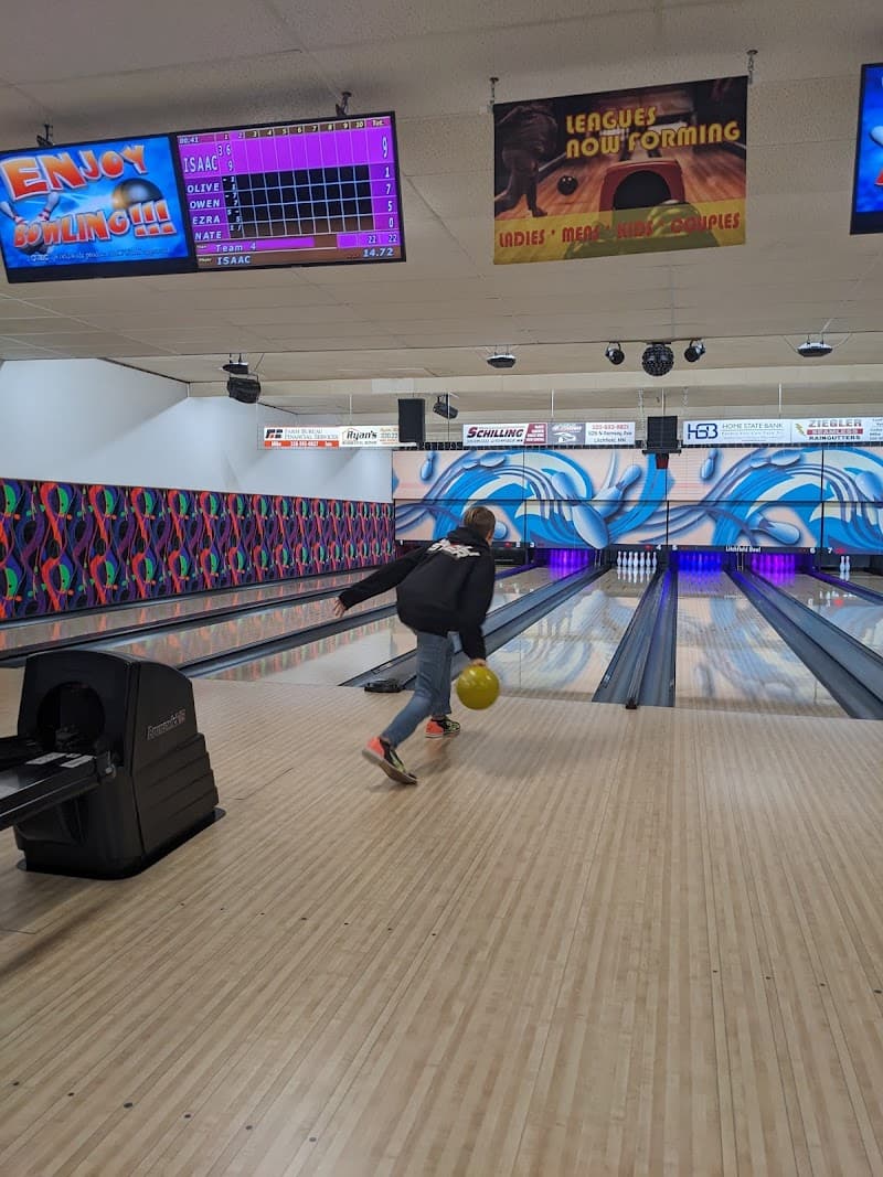 Interior view of Litchfield Bowling Center bowling alley