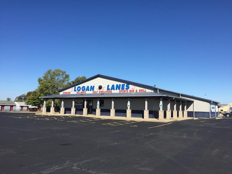 Interior view of Logan Lanes bowling alley