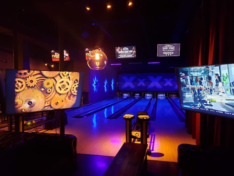 Interior view of Lucky Strike Bethesda bowling alley