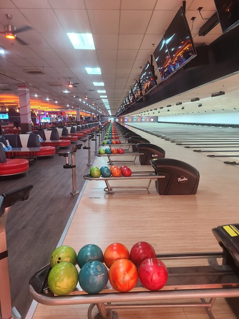 Interior view of Lucky Strike Boca Raton bowling alley