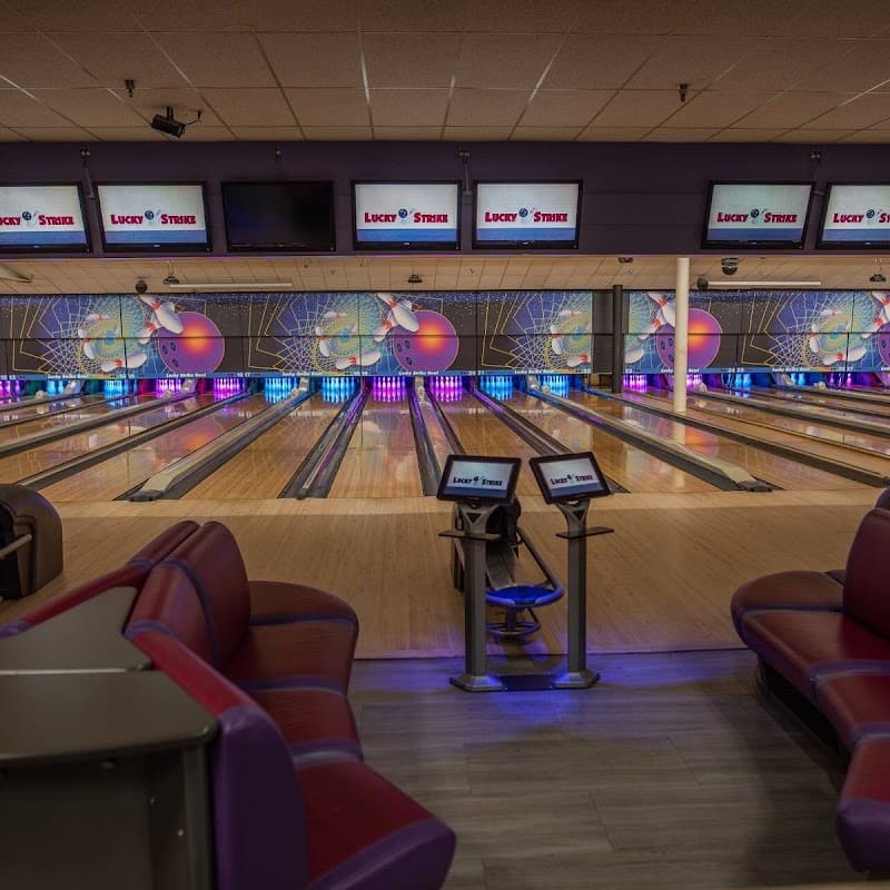 Interior view of Lucky Strike Bowl bowling alley