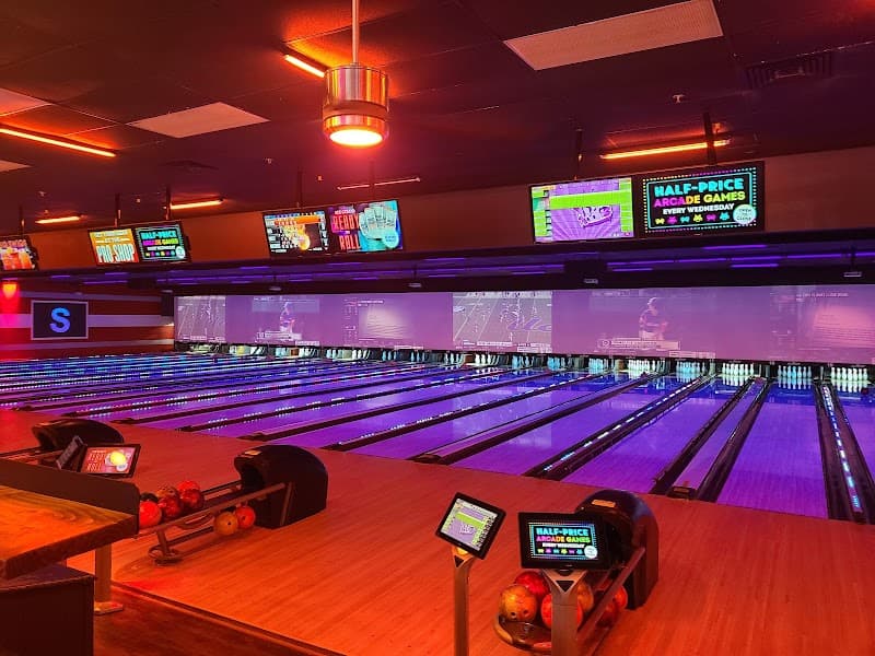 Interior view of Lucky Strike Chesapeake bowling alley
