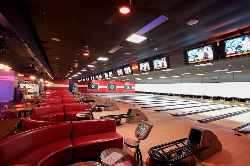 Interior view of Lucky Strike Commack bowling alley