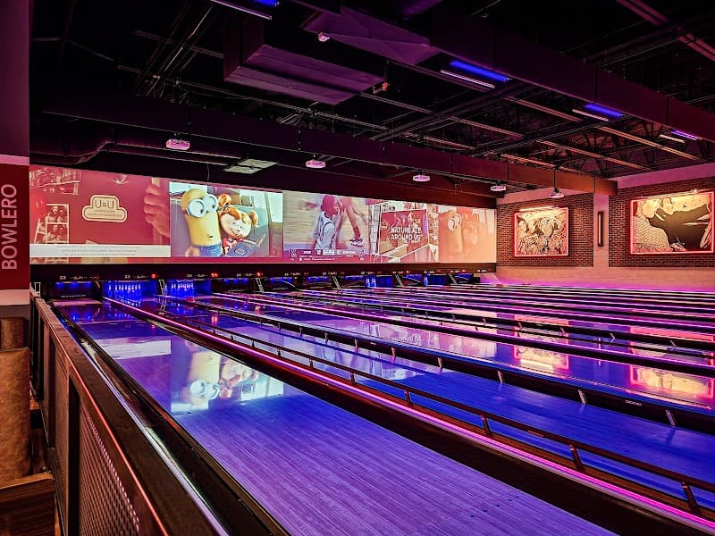 Interior view of Lucky Strike Dania Beach bowling alley