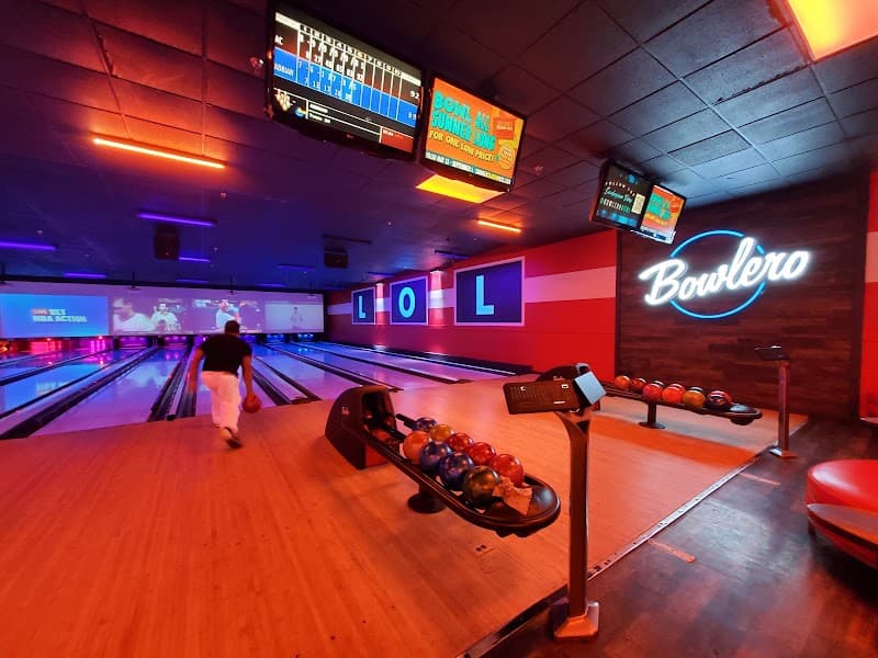 Interior view of Lucky Strike Davie bowling alley