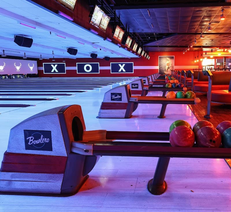 Interior view of Lucky Strike Kennesaw bowling alley