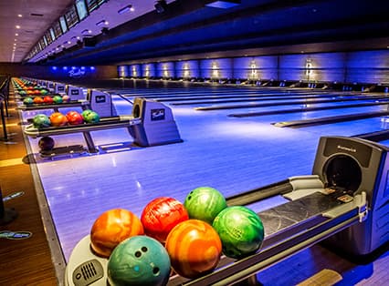 Interior view of Lucky Strike Marietta bowling alley