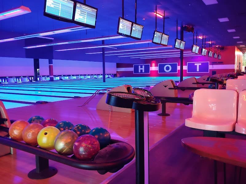 Interior view of Lucky Strike Matthews bowling alley