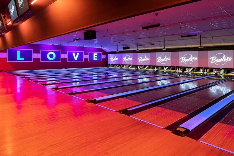Interior view of Lucky Strike Milpitas bowling alley
