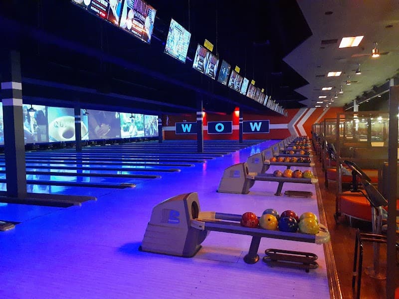 Interior view of Lucky Strike Romeoville bowling alley