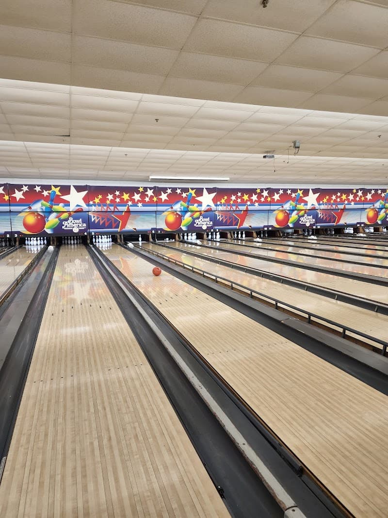 Interior view of Lucky Strike Sterling bowling alley