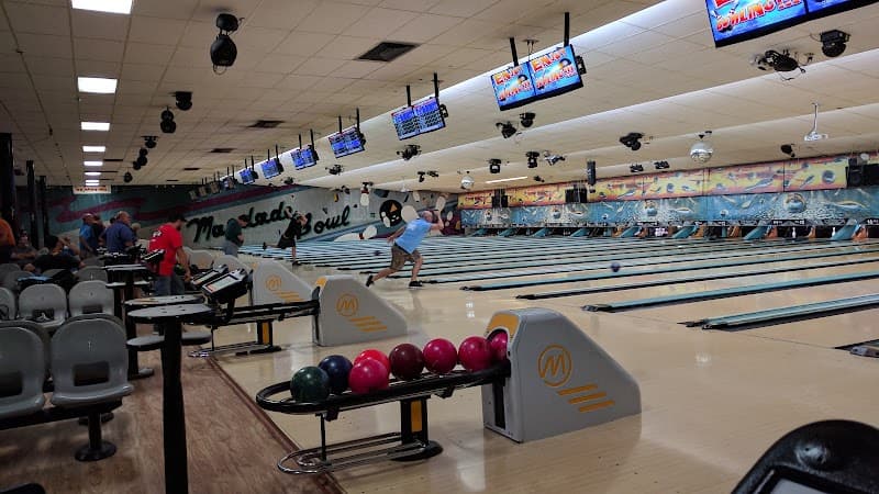 Interior view of MacDade Bowl bowling alley
