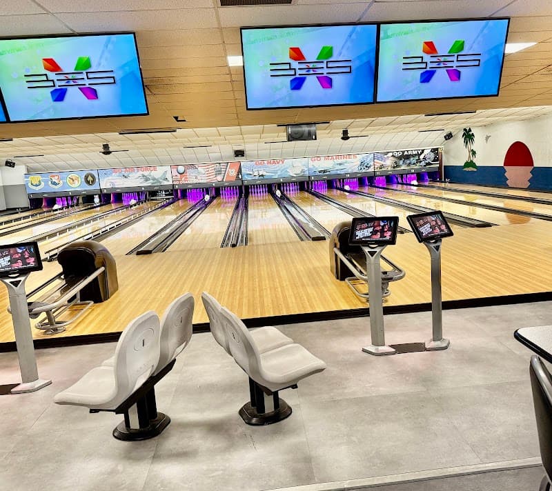 Interior view of MacDill Lanes Bowling Center bowling alley
