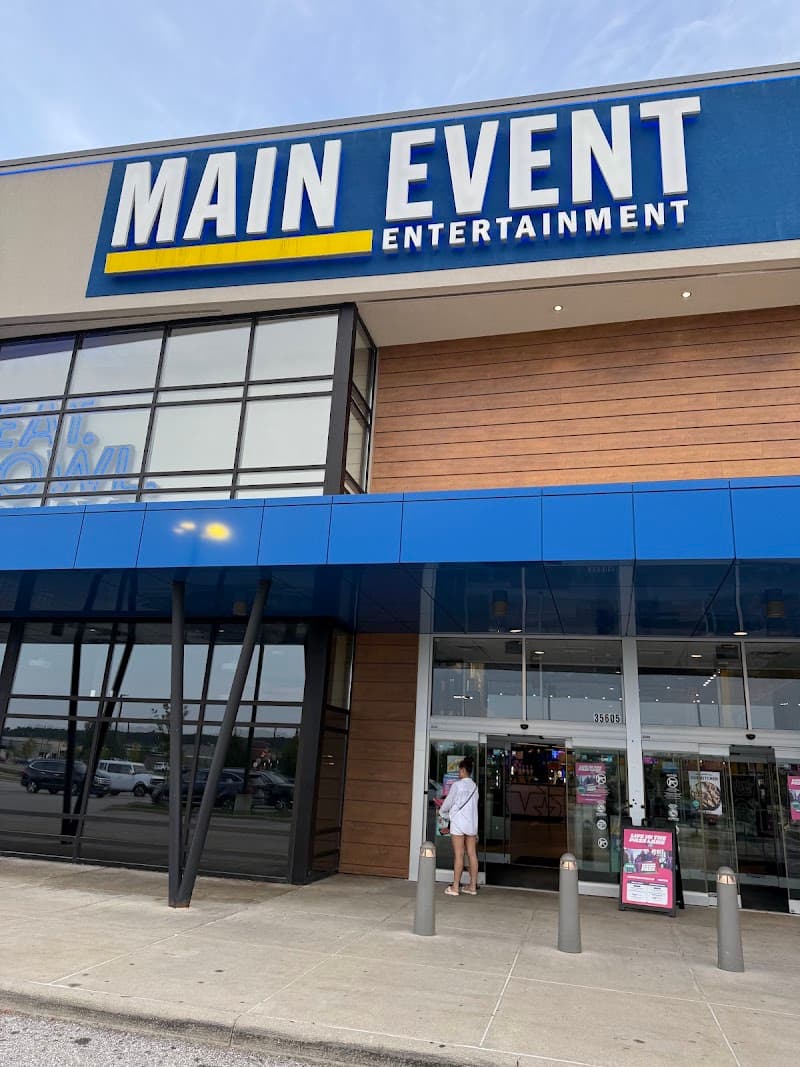 Interior view of Main Event Avon bowling alley