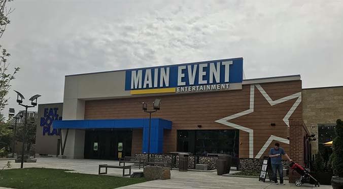 Interior view of Main Event Columbia bowling alley