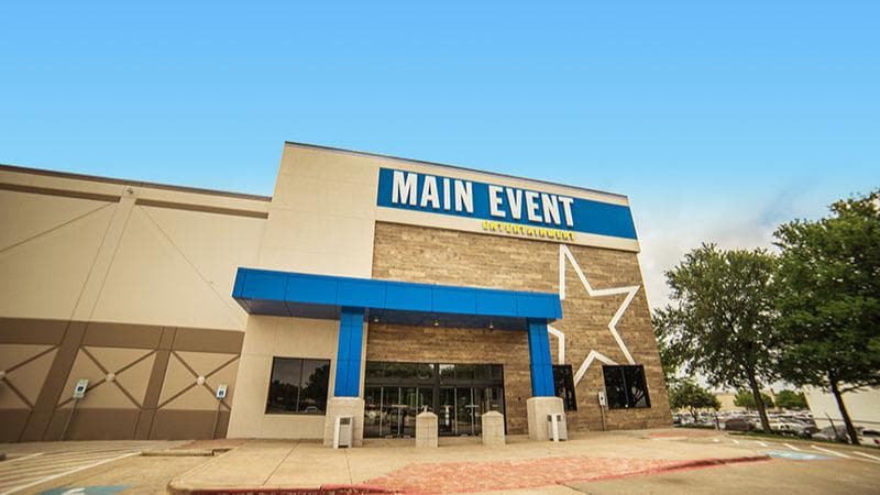 Interior view of Main Event Grapevine bowling alley