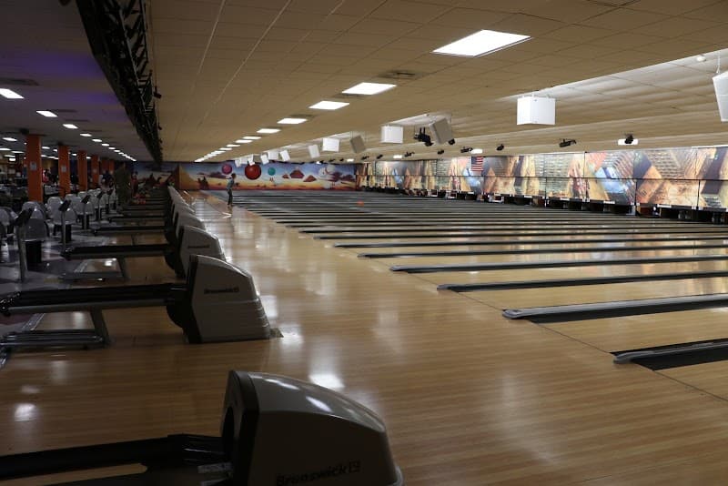 Interior view of Marne Lanes Bowling Center bowling alley